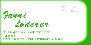 fanni loderer business card