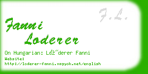 fanni loderer business card